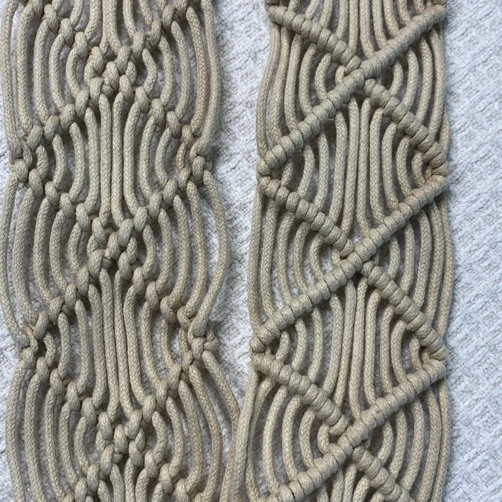Woven corded boho belt with wooden buckle